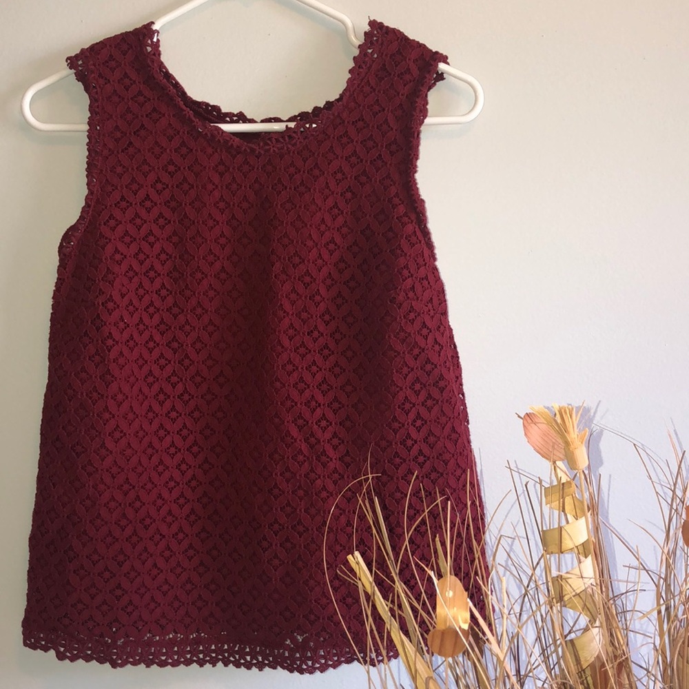 Red Lace Tank Top